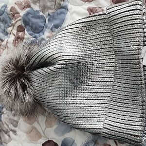 Andrienne Landau Real Fur Hat Natural Fox Fur Origin